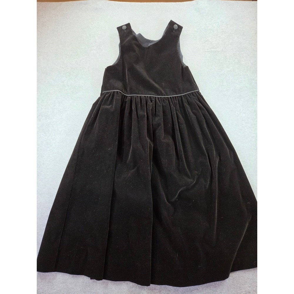 JL Essentials Girls Velvet Jumper Dress Size 12 Black Holiday Classic